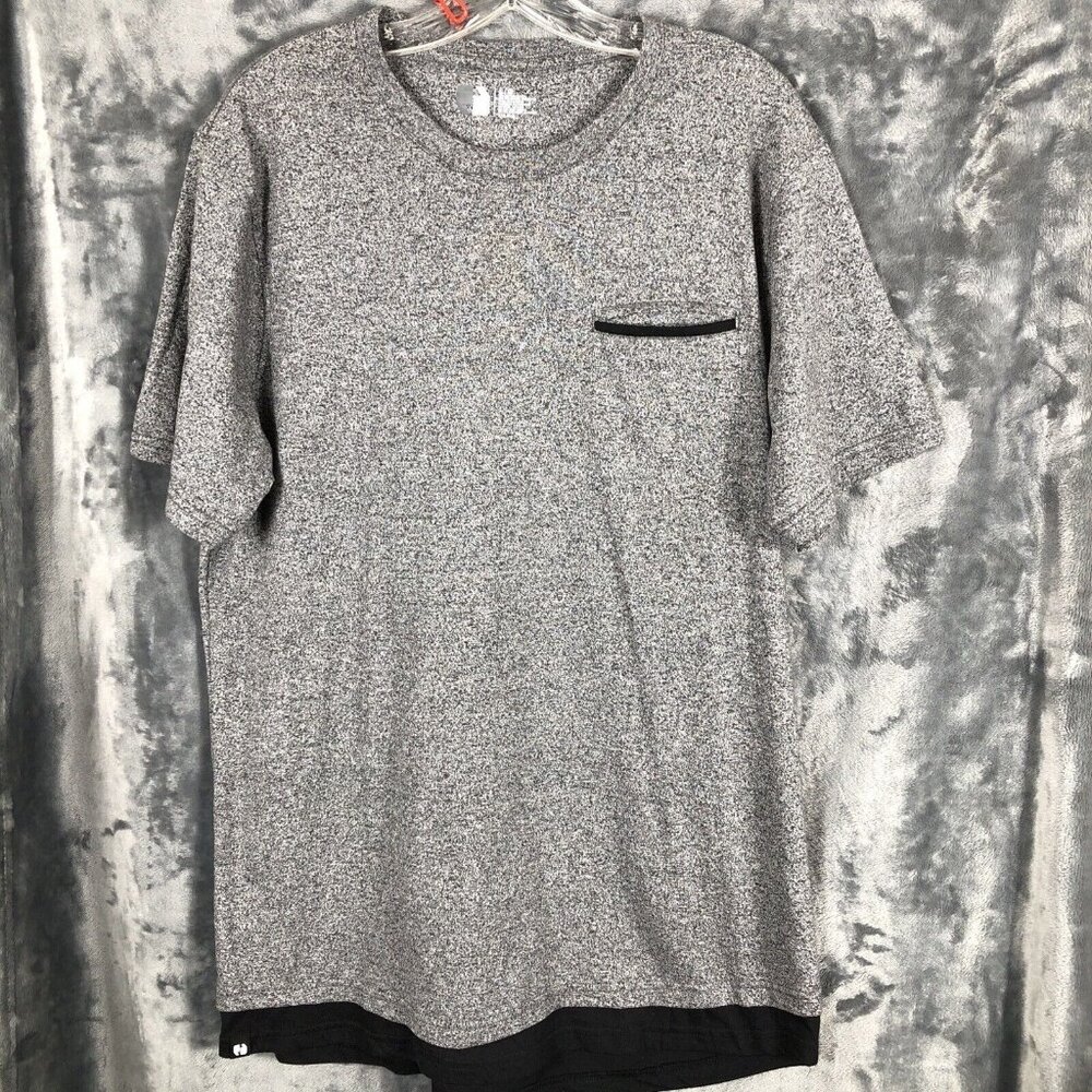 Mens Gray Heather Pocket T-Shirt L/G 60% Cotton Blend